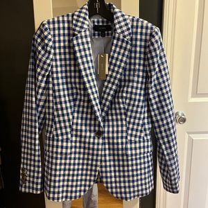 JCREW BLUE GINGHAM BLAZER - SIZE 6 - NWT